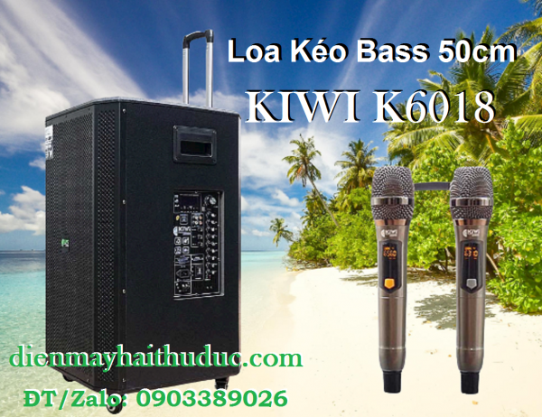 Loa kéo Bass 50cm Kiwi K6018 công suất lớn chơi dược ngoài trời