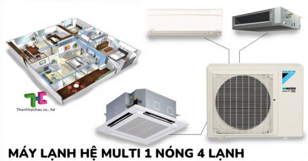 Lợi ích khi thi công máy lạnh hệ multi 1 dàn nóng 4 dàn lạnh