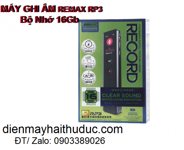 Máy ghi âm Remax RP3 dung lượng 16Gb có chức năng như MP3