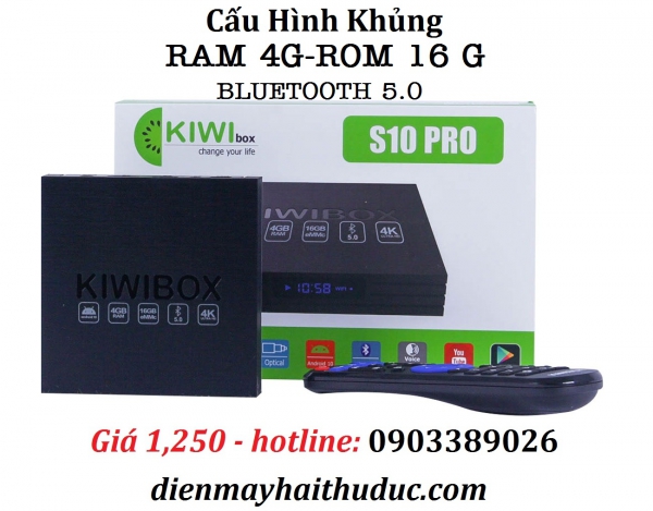 Android KiwiBox S10 Pro cấu hình lõi tứ của Kiwi VN