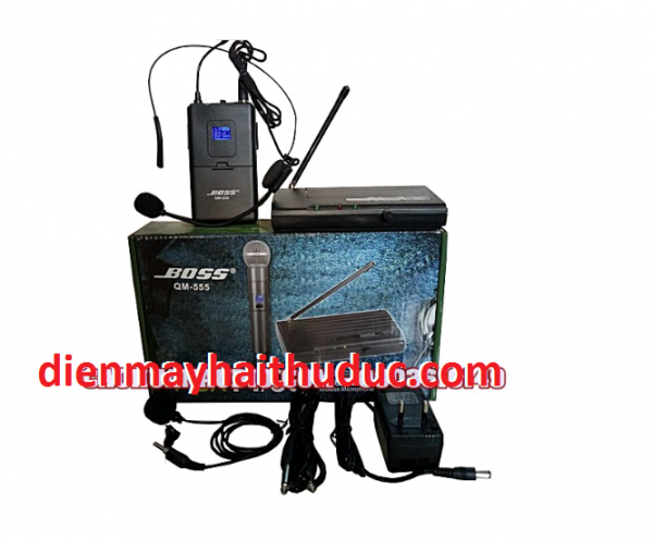 Micro choàng đầu cao cấp Boss QM-555 kèm mic cài áo