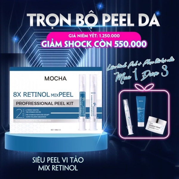 Mua 1 Tặng 3 ,Peel Da Vi Tảo Mix retinol , Tái Tạo Da Sinh Học Chính Hãng - MOCHA