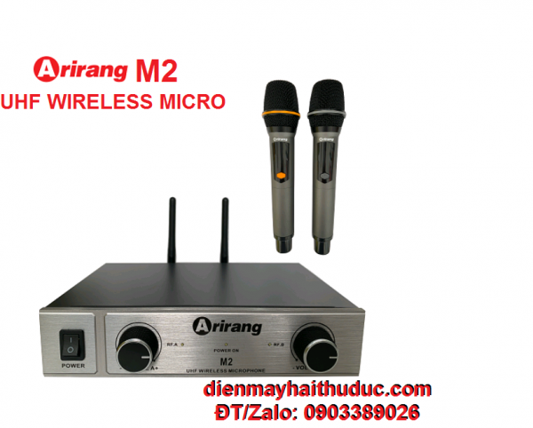 Micro không dây Arirang M2 bộ 2 cây tần số UHF