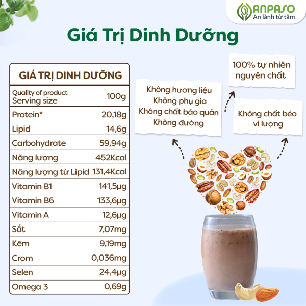 Ngũ cốc lợi sữa tiện lợi ANPASO Bổ Sung Dinh Dưỡng cho mẹ và bé - Bột Sữa Ngũ Cốc Giúp Cải thiện tiêu hóa thanh nhiệt và giảm táo bón cho mẹ và bé