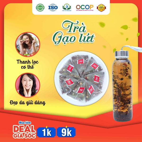 Combo 2 Hộp Trà Gạo Lứt Giảm Cân, Đậu Đen, Hoa Nhài, Cỏ Ngọt, Kỳ Tử, Đậu Đỏ, Lá Nếp Hộp 30 Túi Lọc - Siêu Thị Thiên Nhiên