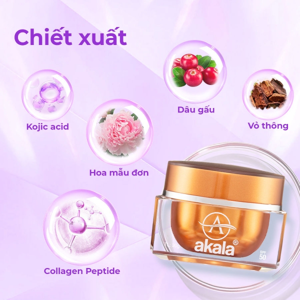 Kem Nám - Tàn Nhang - Đồi Mồi - Chống Lão Hoá, Trắng Da akala 30 gram (Tế Bào Mầm Tái Sinh & Collagen Peptide)