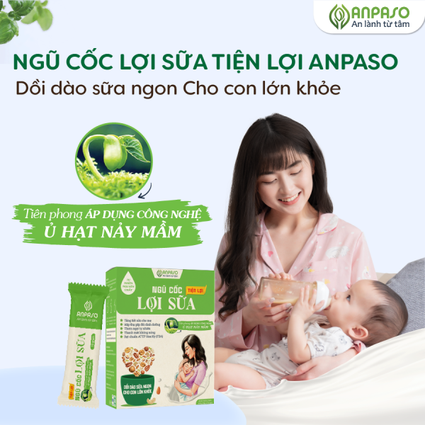 Ngũ cốc lợi sữa tiện lợi ANPASO Bổ Sung Dinh Dưỡng cho mẹ và bé - Bột Sữa Ngũ Cốc Giúp Cải thiện tiêu hóa thanh nhiệt và giảm táo bón cho mẹ và bé