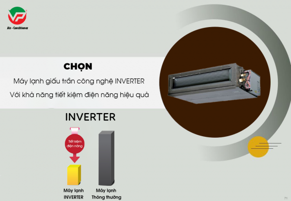 Chọn Máy lạnh giấu trần INVERTER với khả năng tiết kiệm điện tối đa