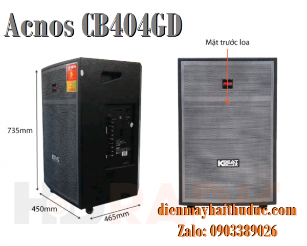 Loa kéo Bluetooth Acnos KbeatBox CB404GD công suất 100/450W