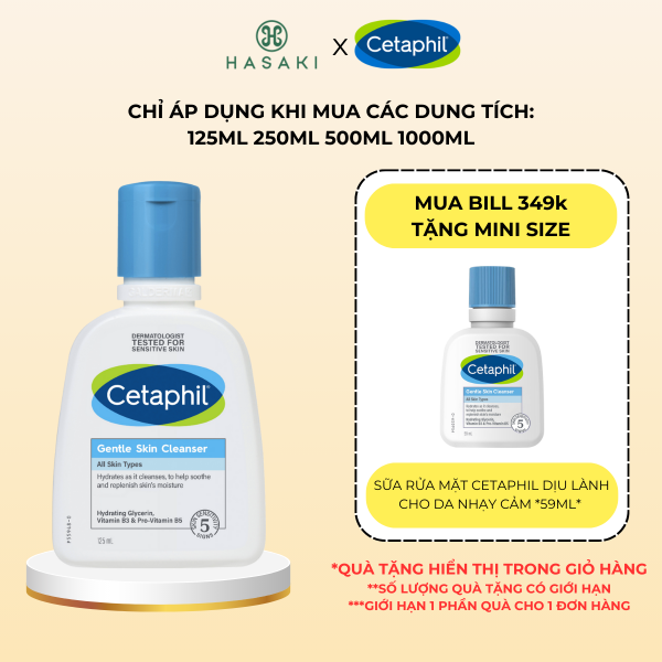 Sữa Rửa Mặt Cetaphil Dịu Nhẹ Không Xà Phòng mẫu mới 500ml, 473ml, 250 ml, 125ml