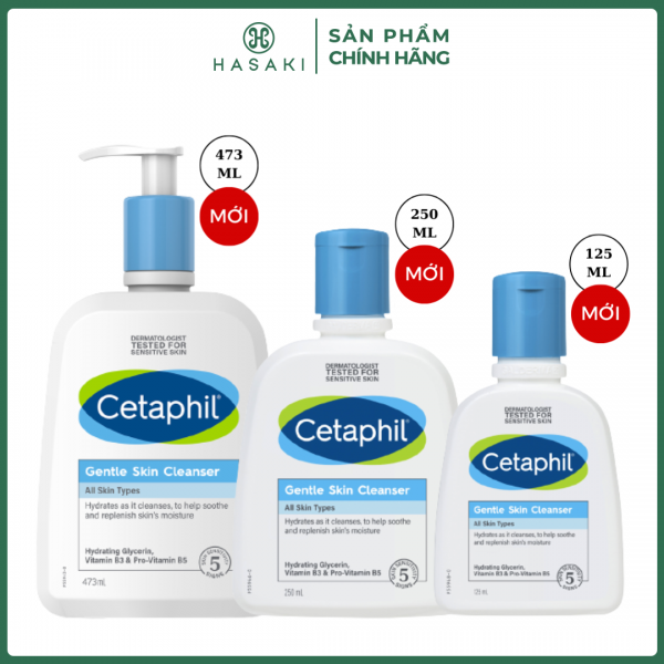 Sữa Rửa Mặt Cetaphil Dịu Nhẹ Không Xà Phòng mẫu mới 500ml, 473ml, 250 ml, 125ml