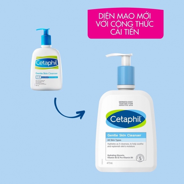 Sữa Rửa Mặt Cetaphil Dịu Nhẹ Không Xà Phòng mẫu mới 500ml, 473ml, 250 ml, 125ml