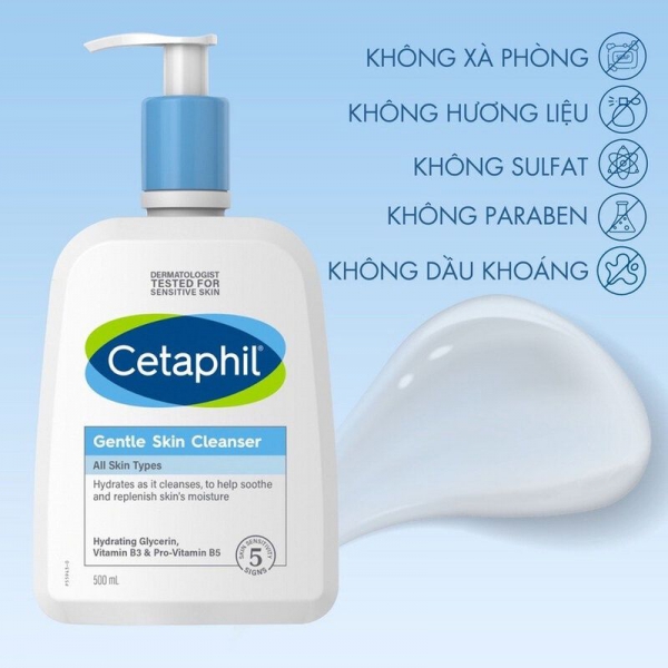 Sữa Rửa Mặt Cetaphil Dịu Nhẹ Không Xà Phòng mẫu mới 500ml, 473ml, 250 ml, 125ml