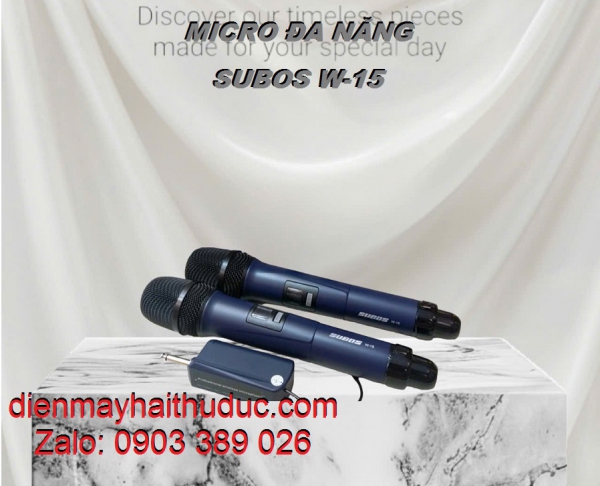 Micro không dây SuBos W-15 bộ 2 mic giá rẻ