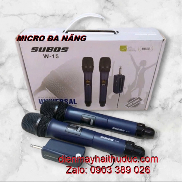 Micro không dây SuBos W-15 bộ 2 mic giá rẻ