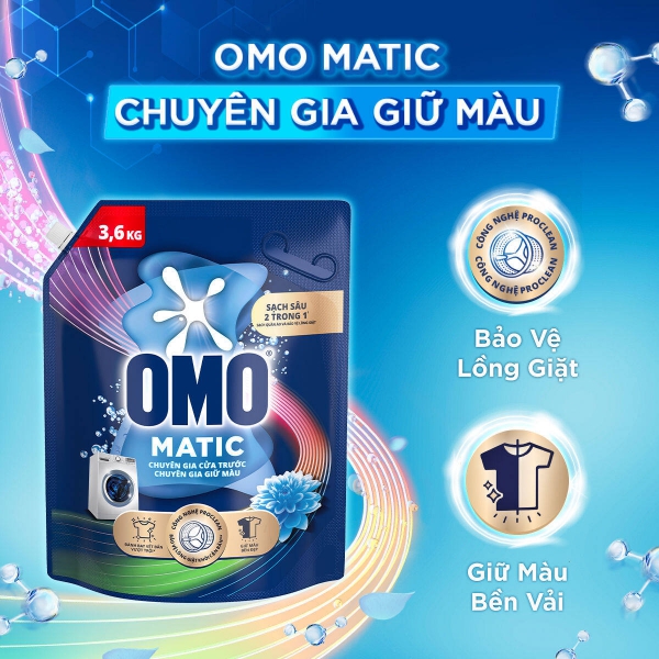 Combo 2 túi Nước giặt OMO Matic  túi 3.6/3.9/4.1kg (bao bì tùy lô nhập hàng)