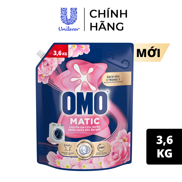 Combo 2 túi Nước giặt OMO Matic  túi 3.6/3.9/4.1kg (bao bì tùy lô nhập hàng)