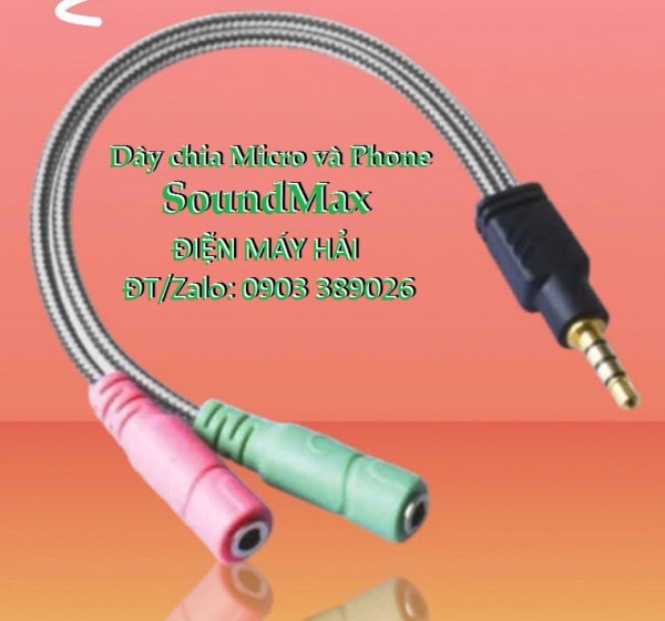 Bộ chia SoundMax từ cổng 3,5mm tích hợp ra Micro/phone