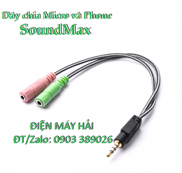 Bộ chia SoundMax từ cổng 3,5mm tích hợp ra Micro/phone