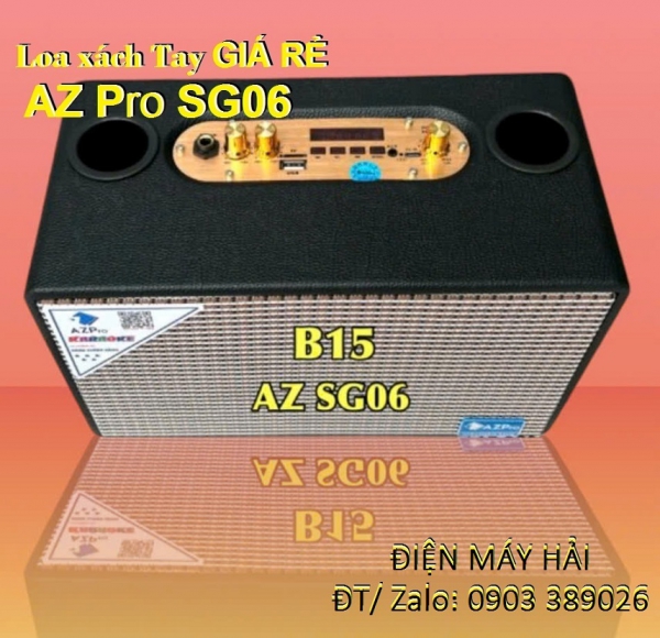 Loa xách tay AZPro SG06 giá chỉ có 990K kèm 2 tay mic không dây