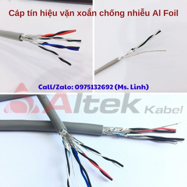 Cáp tín hiệu vặn xoắn Altek Kabel 1 lớp chống nhiễu (Al Foil)